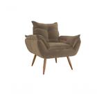 Poltrona Decorativa Pé Palito Toquio - Veludo Marrom Claro