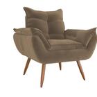Poltrona Decorativa Pé Palito Toquio - Veludo Marrom Claro