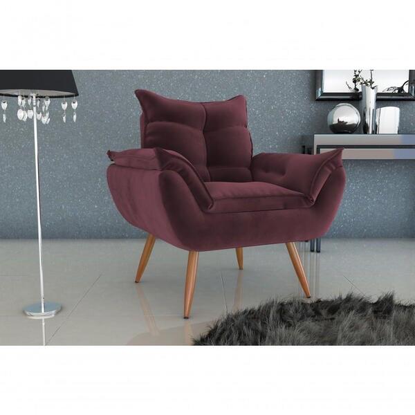 Poltrona Decorativa Pé Palito Toquio - Veludo Rose