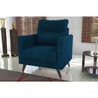 Poltrona Decorativa Pé Palito Veludo Turkey Azul Petroleo