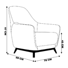 Poltrona Decorativa Pêra Base Fixa Veludo Grafite - Gran Belo