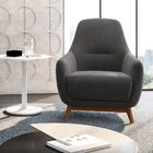 Poltrona Decorativa Pêra Base Fixa Veludo Grafite - Gran Belo