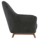 Poltrona Decorativa Pêra Base Fixa Veludo Grafite - Gran Belo