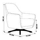Poltrona Decorativa Pêra Base Giratória Veludo Tabaco - Gran