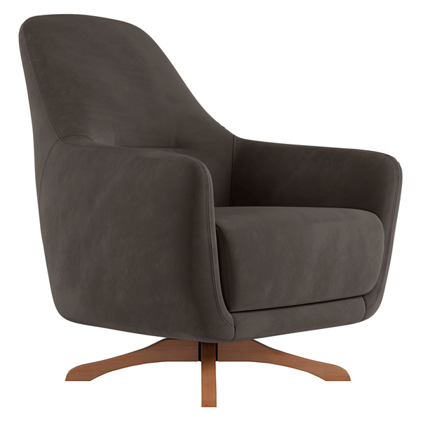 Poltrona Decorativa Pêra Base Giratória Veludo Tabaco - Gran