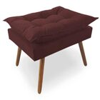 Poltrona Decorativa Perola Com Puff Suede Marsala
