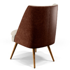 Poltrona Decorativa Pérsia Fixa Pés Palito D02 Linho Bege C-1