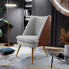 Poltrona Decorativa Pérsia Fixa Pés Palito D02 Linho Cinza D-