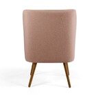 Poltrona Decorativa Pérsia Pés Palito Madeira Algodão Rose -