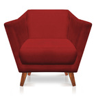 Poltrona Decorativa Pérsia Suede Pés Chanfrado Castanho - Pal