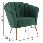 Poltrona Decorativa Pes Aço Dourado 7048 Veludo Dmobiliario