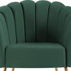 Poltrona Decorativa Pes Aço Dourado 7048 Veludo Dmobiliario