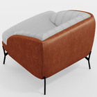 Poltrona Decorativa Pés De Aço Preto Coral D02 Corano Marrom