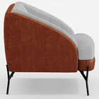 Poltrona Decorativa Pés De Aço Preto Coral D02 Corano Marrom