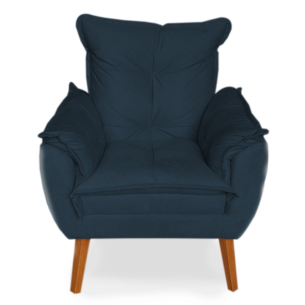 Poltrona Decorativa Pés De Madeira Apolo Suede Várias Cores -