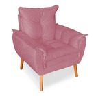 Poltrona Decorativa Pés De Madeira Apolo Suede Várias Cores -