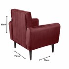 Poltrona Decorativa Pés De Madeira Livia  - Veludo Vinho