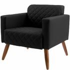 Poltrona Decorativa Pés De Madeira Sala De Estar Argélia Pu S