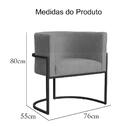 Poltrona Decorativa Pés De Metal Reforçada Sala Straso Cinza