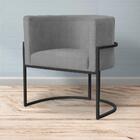 Poltrona Decorativa Pés De Metal Reforçada Sala Straso Cinza