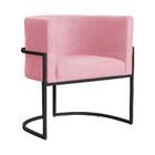 Poltrona Decorativa Pés De Metal Reforçada Sala Straso Rosa