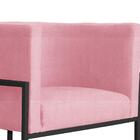 Poltrona Decorativa Pés De Metal Reforçada Sala Straso Rosa