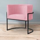 Poltrona Decorativa Pés De Metal Reforçada Sala Straso Rosa