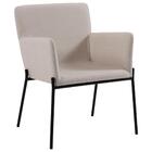 Poltrona Decorativa Pes Em Aço Preto 7051 Linho Dmobiliario