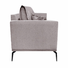 Poltrona Decorativa Pés Em Aço Stagno Linho Areia Rústico G63