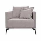 Poltrona Decorativa Pés Em Aço Stagno Linho Areia Rústico G63