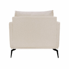 Poltrona Decorativa Pés Em Aço Stagno Linho Pérola G63 - Gran