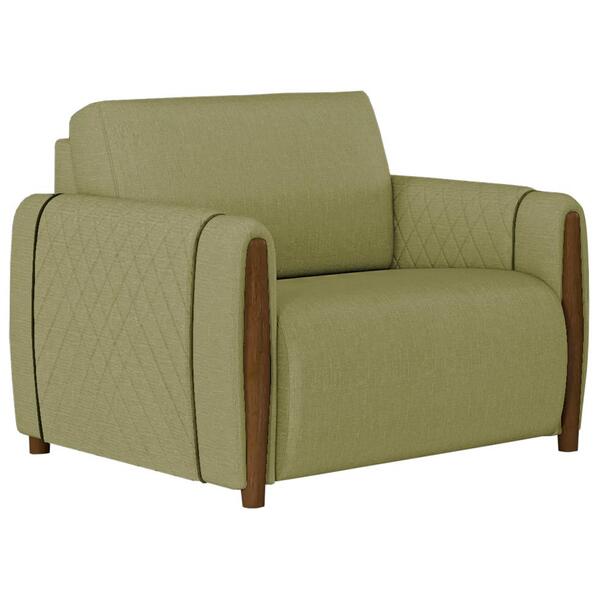 Poltrona Decorativa Pes Em Madeira Encanto Moll