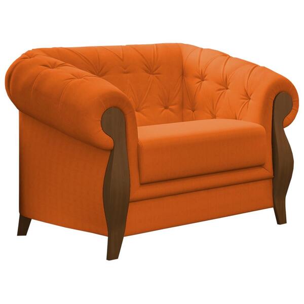 Poltrona Decorativa Pes Em Madeira Murano Moll