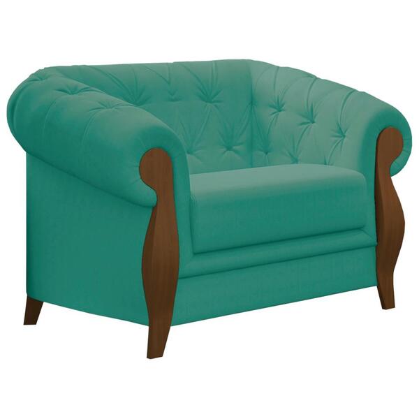 Poltrona Decorativa Pes Em Madeira Murano Moll