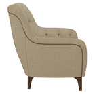 Poltrona Decorativa Pés Em Madeira Petra Linho Bege G45 - Gra