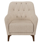 Poltrona Decorativa Pés Em Madeira Petra Linho Cru G45 - Gran