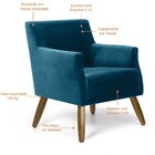 Poltrona Decorativa Pés Em Madeira Sala De Estar Diva D02 Vel