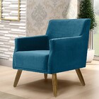 Poltrona Decorativa Pés Em Madeira Sala De Estar Diva D02 Vel