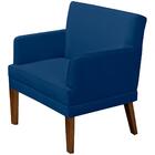 Poltrona Decorativa Pes Madeira Aspen Veludo Sanch