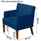 Poltrona Decorativa Pes Madeira Aspen Veludo Sanch