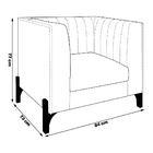 Poltrona Decorativa Pés Madeira Castanho Ancara Suede Cinza G