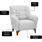 Poltrona Decorativa Pes Madeira Gm Milani Store