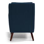 Poltrona Decorativa Pés Madeira Gooby Veludo Azul Marinho