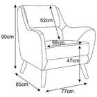 Poltrona Decorativa Pés Madeira Gooby Veludo Azul Marinho