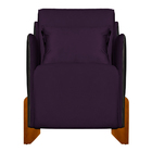 Poltrona Decorativa Pés Madeira Heloisa Veludo Composê Em Cor