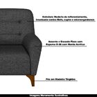 Poltrona Decorativa Pés Madeira Kunis Linho Cinza G45 - Gran