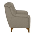 Poltrona Decorativa Pés Madeira Kunis Pu Bege G45 - Gran Belo