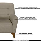 Poltrona Decorativa Pés Madeira Kunis Pu Bege G45 - Gran Belo