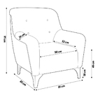 Poltrona Decorativa Pés Madeira Kunis Veludo Azul Marinho G45