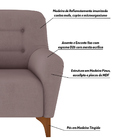 Poltrona Decorativa Pés Madeira Kunis Veludo Rosê G45 - Gran